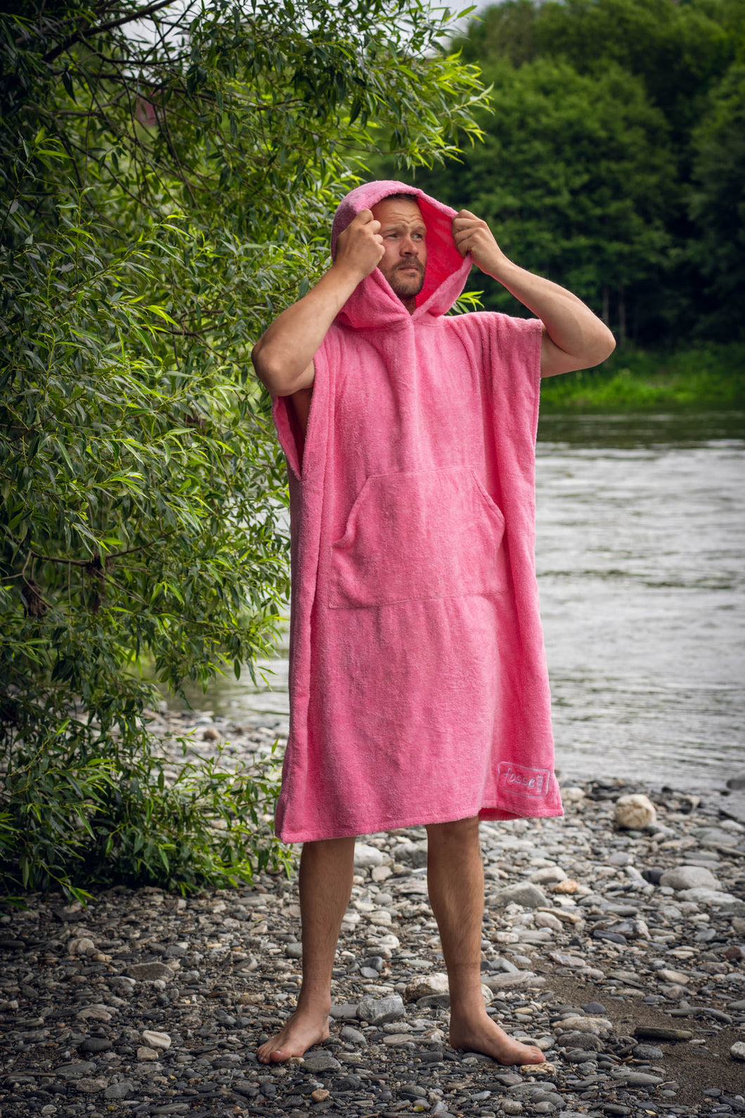 Organic bathing poncho for adults